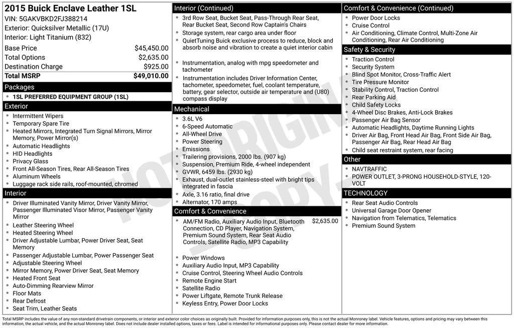 buick enclave 2015 5GAKVBKD2FJ388214 image buick enclave 2015 5GAKVBKD2FJ388214 image