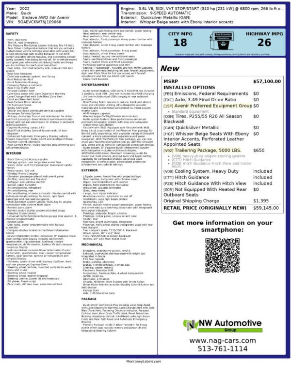 buick enclave 2022 5GAEVCKW7NJ109066 image buick enclave 2022 5GAEVCKW7NJ109066 image