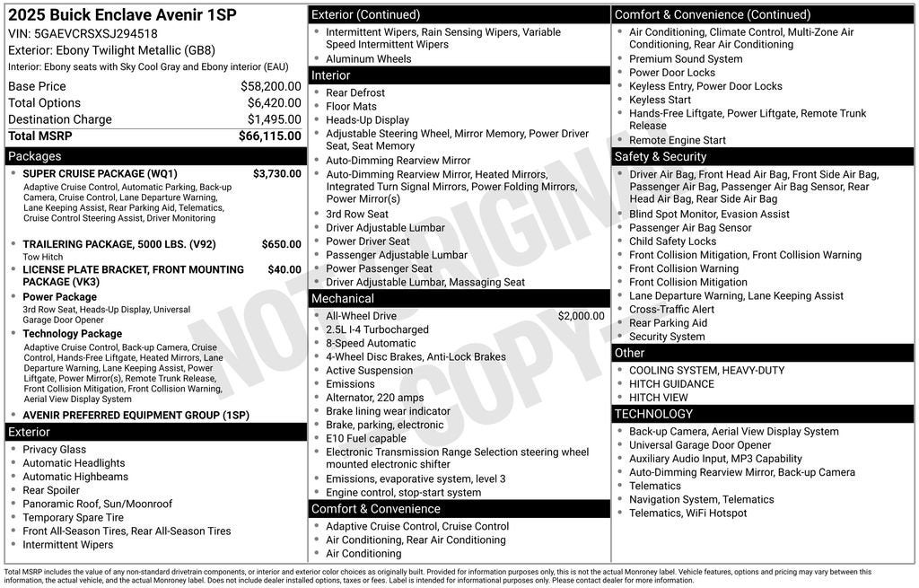buick enclave 2025 5GAEVCRSXSJ294518 image buick enclave 2025 5GAEVCRSXSJ294518 image