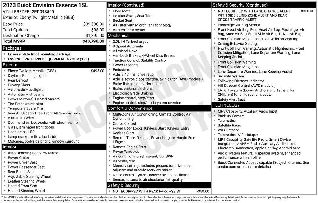 buick envision 2023 LRBFZPR42PD098545 image buick envision 2023 LRBFZPR42PD098545 image