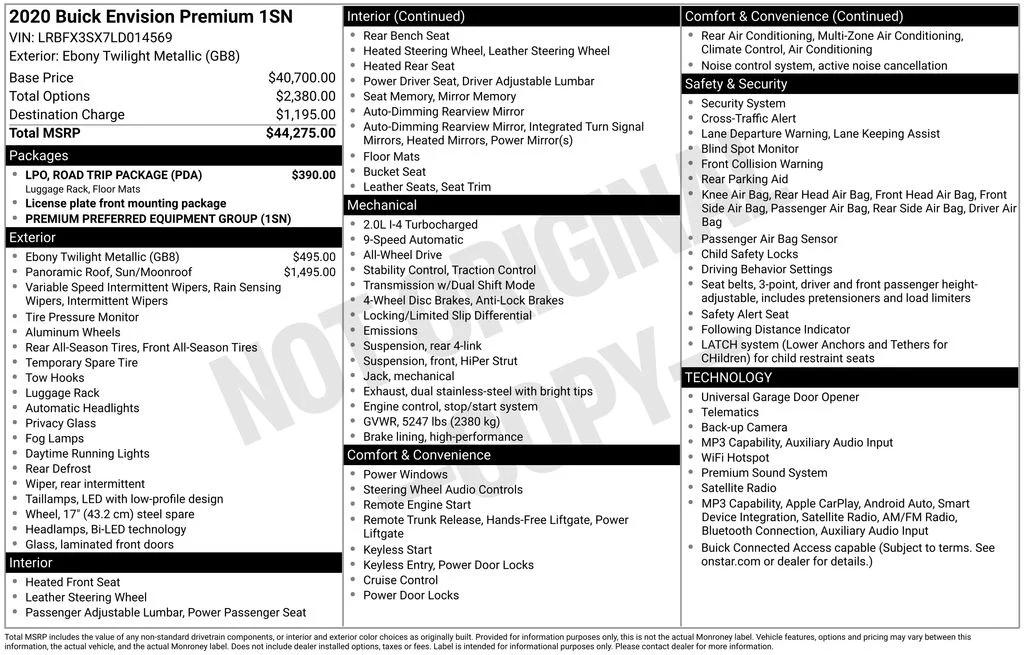 buick envision 2020 LRBFX3SX7LD014569 image buick envision 2020 LRBFX3SX7LD014569 image
