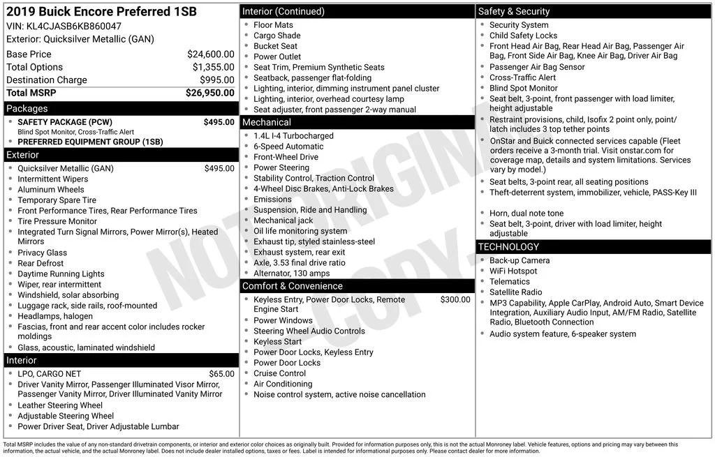 buick encore 2019 KL4CJASB6KB860047 image buick encore 2019 KL4CJASB6KB860047 image