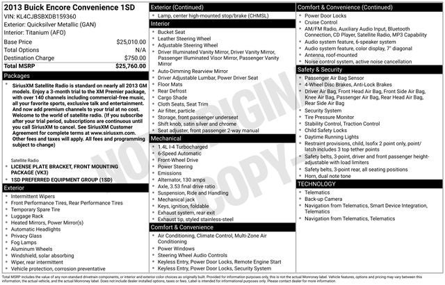 buick encore 2013 KL4CJBSBXDB159360 image buick encore 2013 KL4CJBSBXDB159360 image
