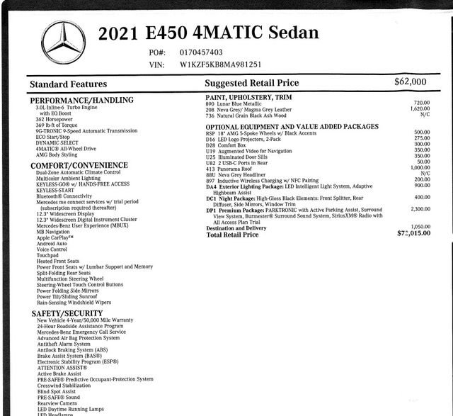 mercedes-benz e-class 2021 W1KZF5KB8MA981251 image mercedes-benz e-class 2021 W1KZF5KB8MA981251 image
