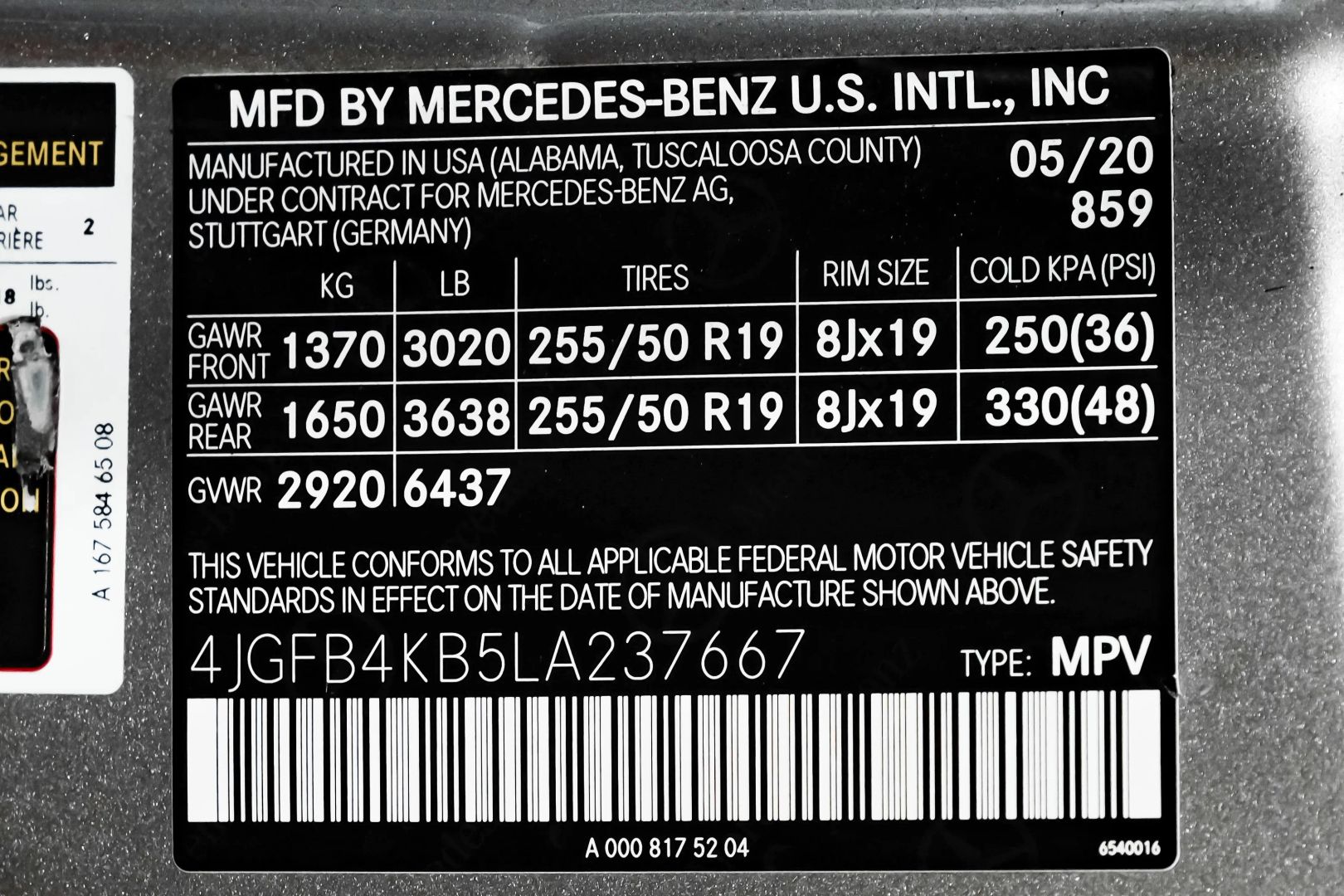 mercedes-benz gle 2020 4JGFB4KB5LA237667 image mercedes-benz gle 2020 4JGFB4KB5LA237667 image