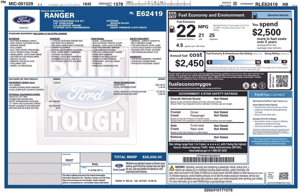 ford ranger 2024 1FTER4GH7RLE62419 image ford ranger 2024 1FTER4GH7RLE62419 image