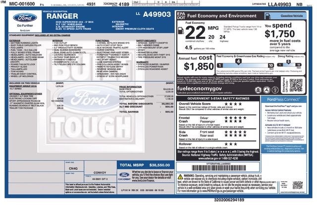 ford ranger 2020 1FTER4FH6LLA49903 image ford ranger 2020 1FTER4FH6LLA49903 image