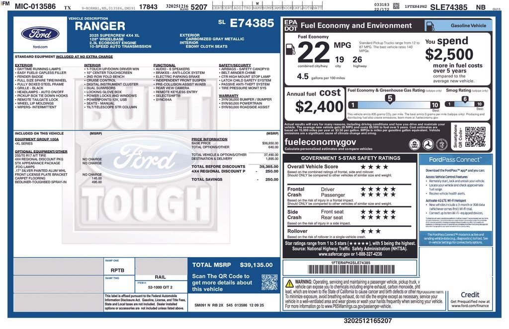 ford ranger 2025 1FTER4PH2SLE74385 image ford ranger 2025 1FTER4PH2SLE74385 image