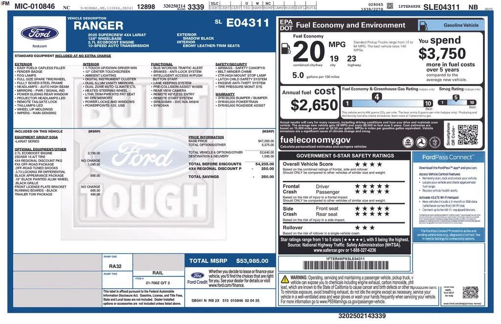 ford ranger 2025 1FTER4KPXSLE04311 image ford ranger 2025 1FTER4KPXSLE04311 image