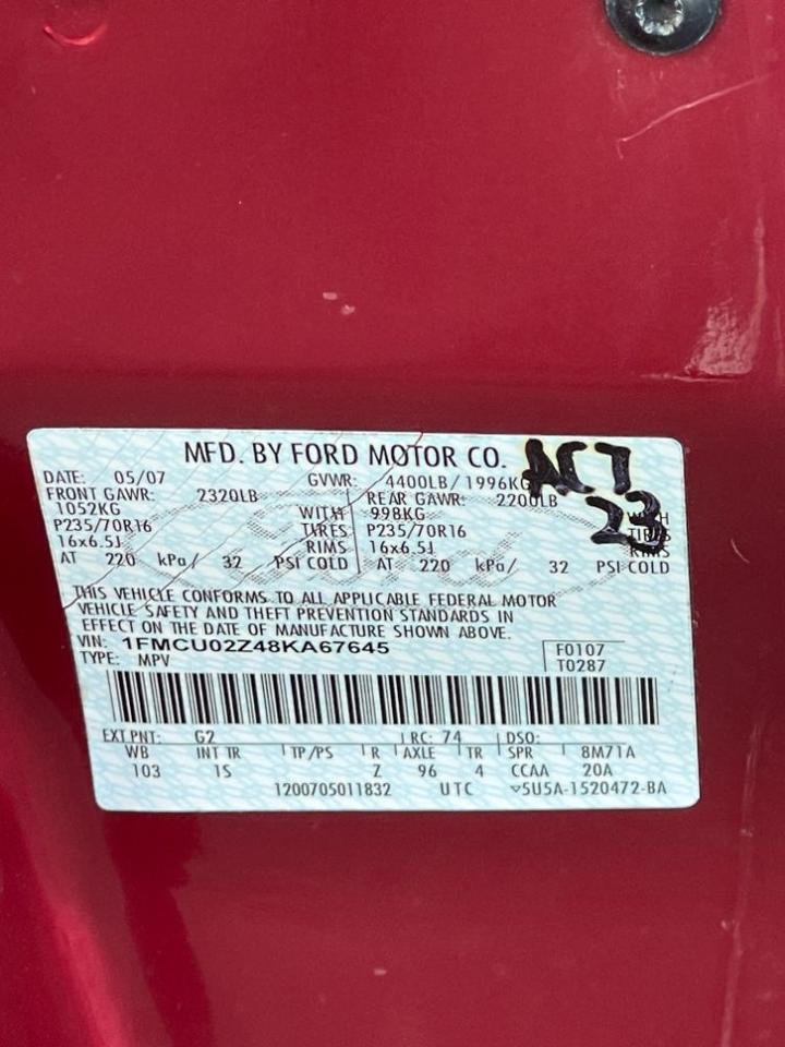 ford escape 2008 1FMCU02Z48KA67645 image ford escape 2008 1FMCU02Z48KA67645 image
