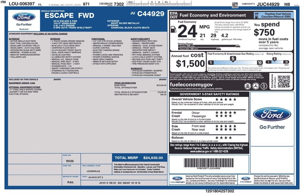 ford escape 2018 1FMCU0F71JUC44929 image ford escape 2018 1FMCU0F71JUC44929 image