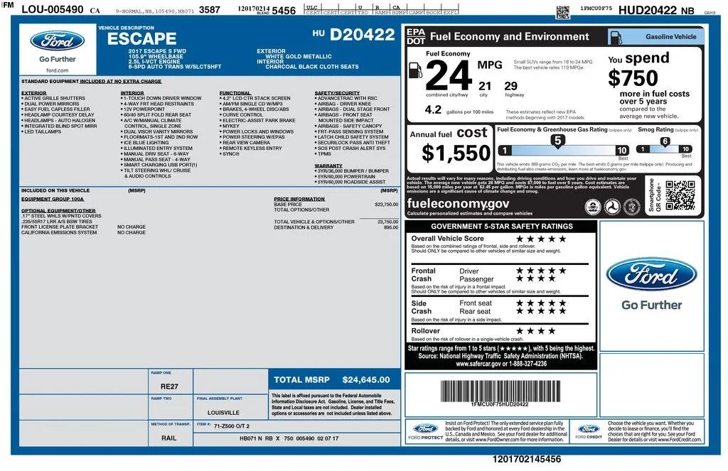 ford escape 2017 1FMCU0F75HUD20422 image ford escape 2017 1FMCU0F75HUD20422 image
