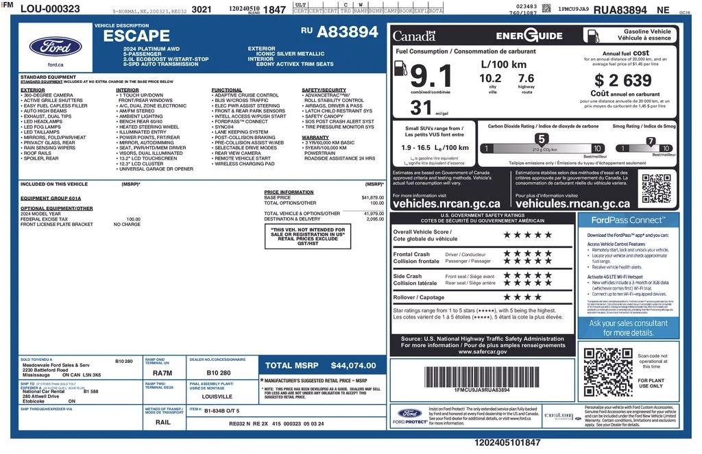 ford escape 2024 1FMCU9JA9RUA83894 image ford escape 2024 1FMCU9JA9RUA83894 image