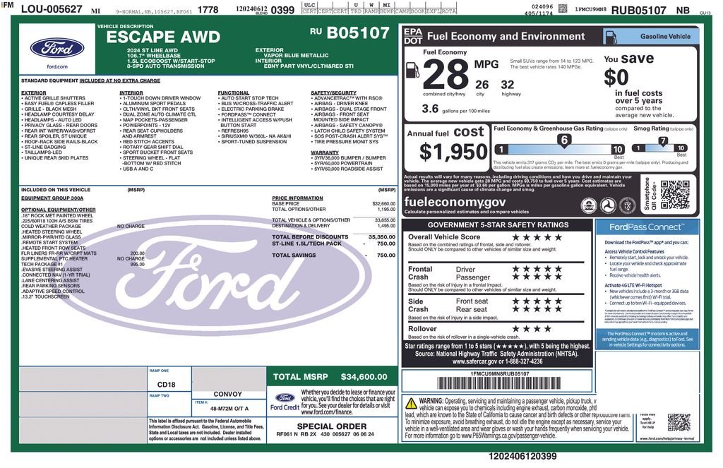 ford escape 2024 1FMCU9MN8RUB05107 image ford escape 2024 1FMCU9MN8RUB05107 image