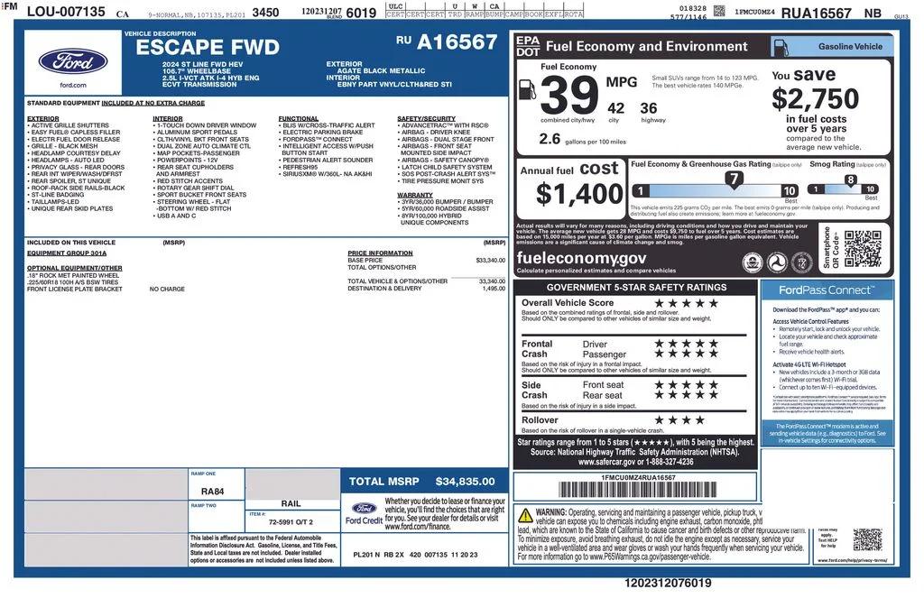 ford escape 2024 1FMCU0MZ4RUA16567 image ford escape 2024 1FMCU0MZ4RUA16567 image