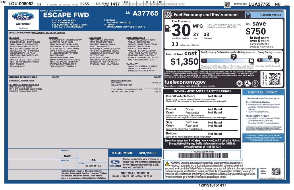 ford escape 2020 1FMCU0G62LUA37765 image ford escape 2020 1FMCU0G62LUA37765 image