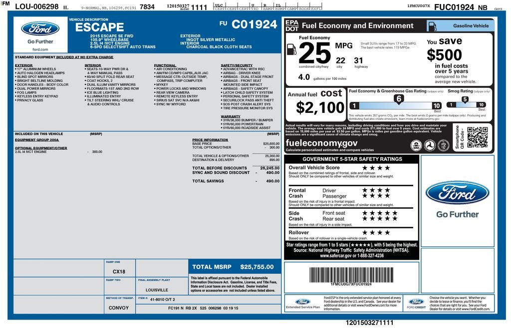 ford escape 2015 1FMCU0G7XFUC01924 image ford escape 2015 1FMCU0G7XFUC01924 image