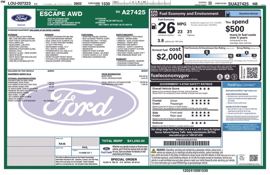 ford escape 2025 1FMCU9JA5SUA27425 image ford escape 2025 1FMCU9JA5SUA27425 image