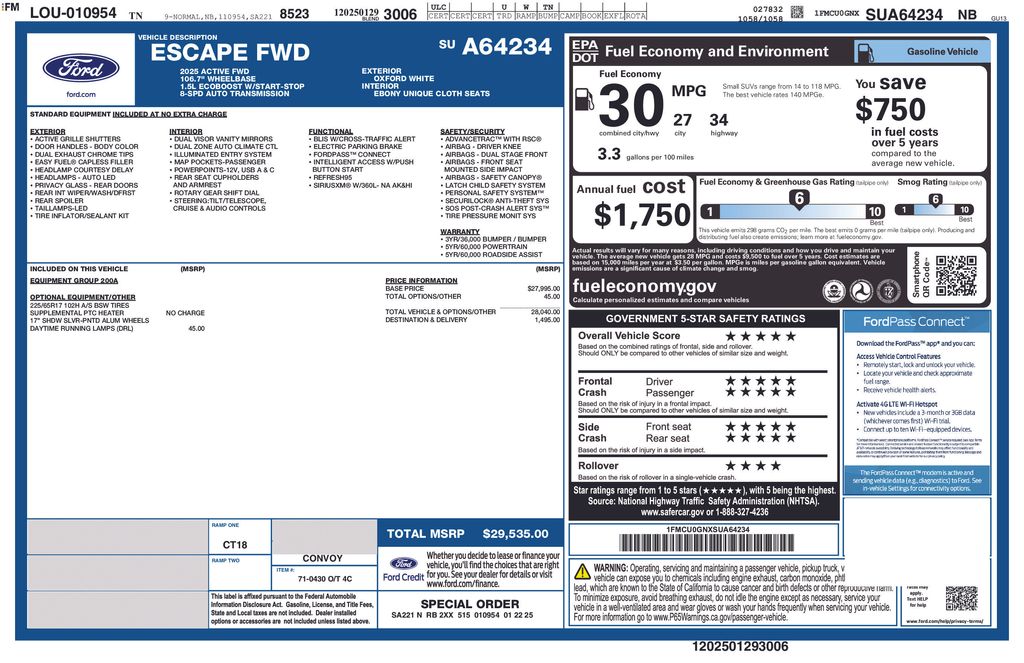 ford escape 2025 1FMCU0GNXSUA64234 image ford escape 2025 1FMCU0GNXSUA64234 image