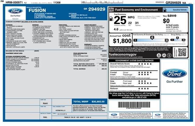 ford fusion 2016 3FA6P0D95GR294929 image