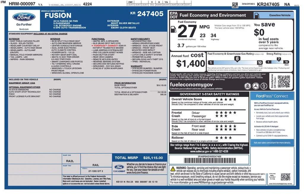 ford fusion 2019 3FA6P0HD1KR247405 image ford fusion 2019 3FA6P0HD1KR247405 image