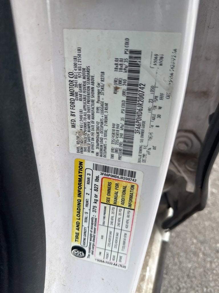 ford fusion 2018 3FA6P0HD6JR200742 image ford fusion 2018 3FA6P0HD6JR200742 image