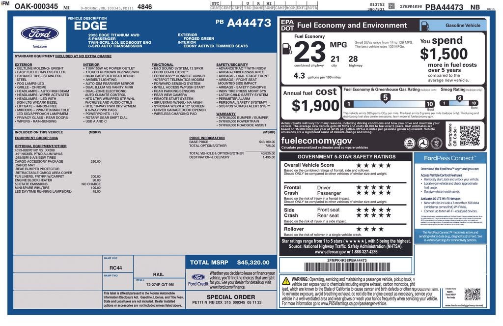 ford edge 2023 2FMPK4K98PBA44473 image ford edge 2023 2FMPK4K98PBA44473 image