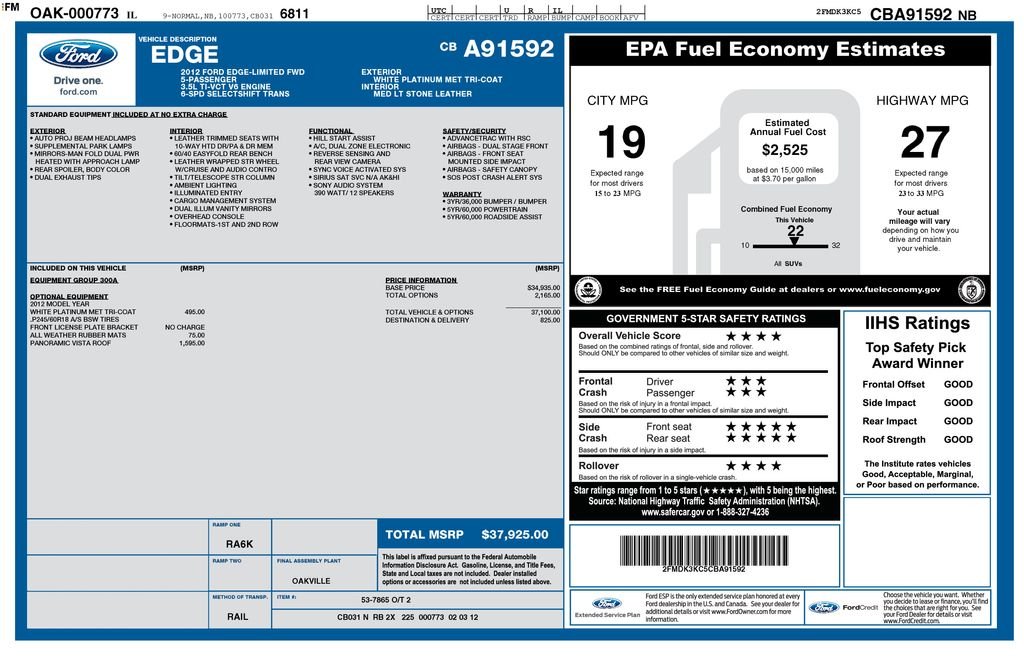 ford edge 2012 2FMDK3KC5CBA91592 image ford edge 2012 2FMDK3KC5CBA91592 image