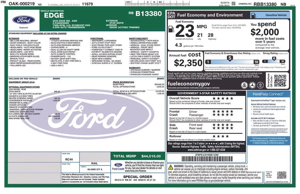 ford edge 2024 2FMPK4J91RBB13380 image ford edge 2024 2FMPK4J91RBB13380 image