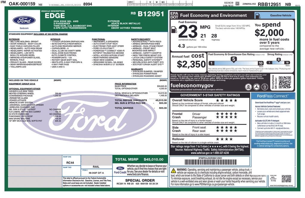 ford edge 2024 2FMPK4J92RBB12951 image ford edge 2024 2FMPK4J92RBB12951 image