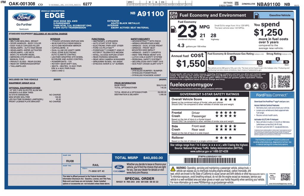 ford edge 2022 2FMPK4J98NBA91100 image ford edge 2022 2FMPK4J98NBA91100 image