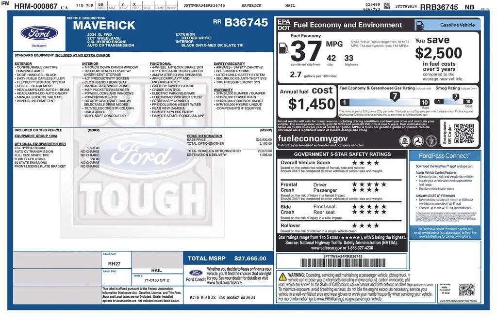 ford maverick 2024 3FTTW8A34RRB36745 image ford maverick 2024 3FTTW8A34RRB36745 image