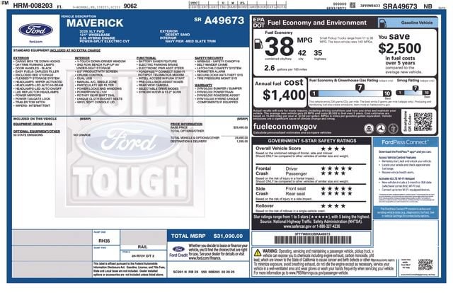 ford maverick 2025 3FTTW8H33SRA49673 image ford maverick 2025 3FTTW8H33SRA49673 image