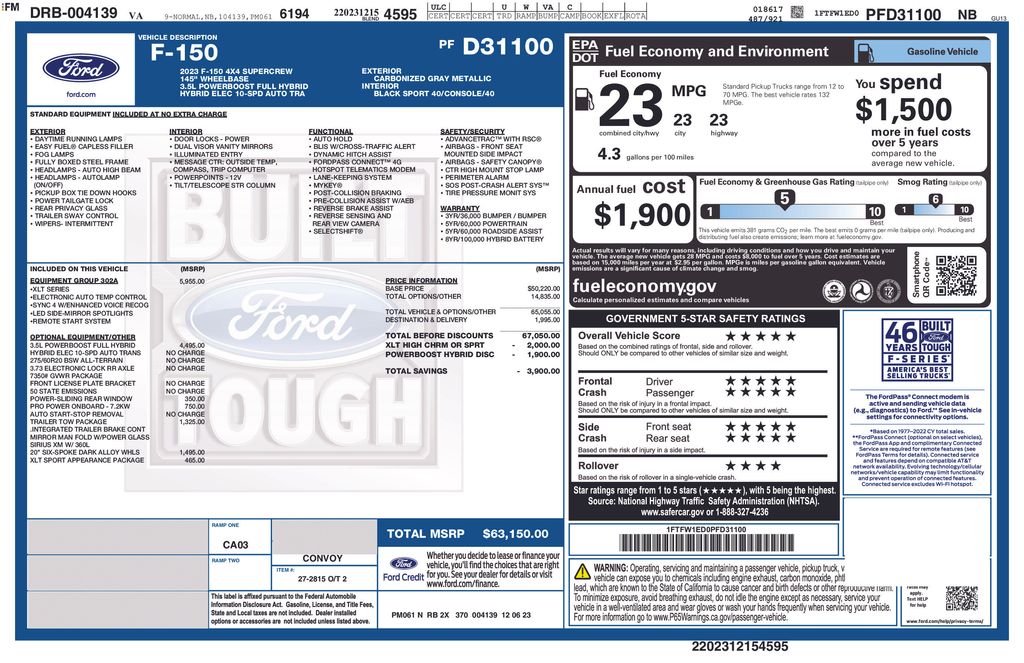 ford f-150 2023 1FTFW1ED0PFD31100 image ford f-150 2023 1FTFW1ED0PFD31100 image