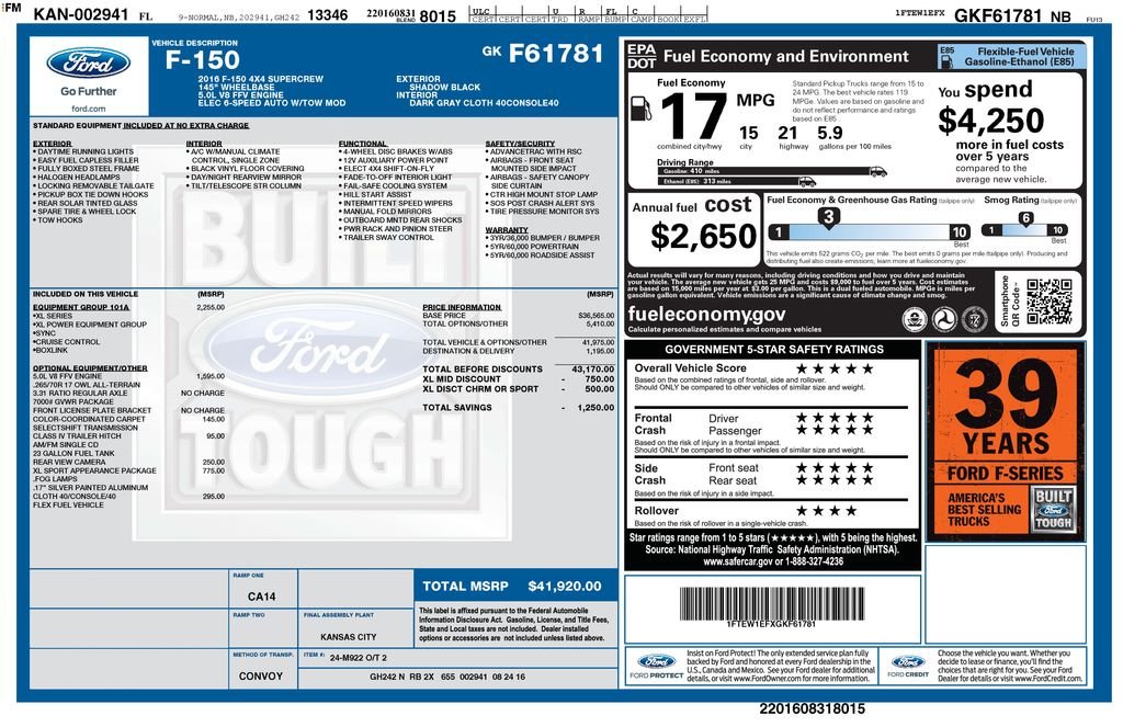 ford f-150 2016 1FTEW1EFXGKF61781 image ford f-150 2016 1FTEW1EFXGKF61781 image