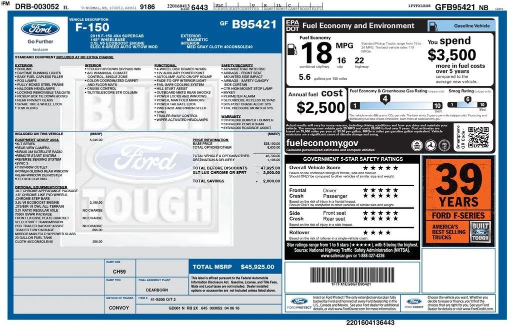 ford f-150 2016 1FTFX1EG8GFB95421 image ford f-150 2016 1FTFX1EG8GFB95421 image