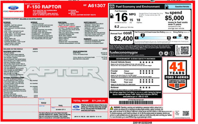 ford f-150 2019 1FTFW1RG1KFA61307 image ford f-150 2019 1FTFW1RG1KFA61307 image