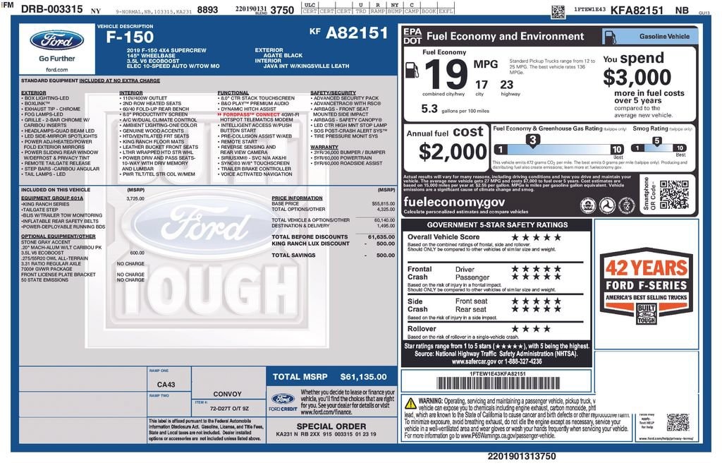 ford f-150 2019 1FTEW1E43KFA82151 image ford f-150 2019 1FTEW1E43KFA82151 image