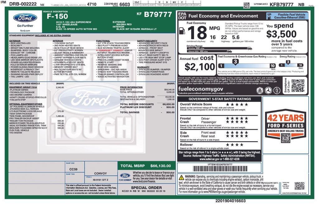 ford f-150 2019 1FTEW1E53KFB79777 image ford f-150 2019 1FTEW1E53KFB79777 image