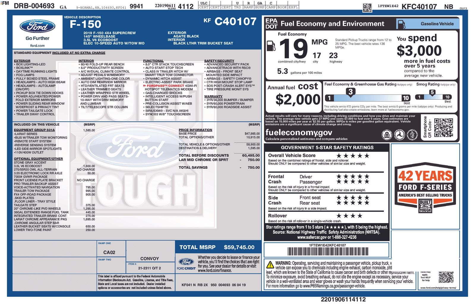 ford f-150 2019 1FTEW1E42KFC40107 image ford f-150 2019 1FTEW1E42KFC40107 image