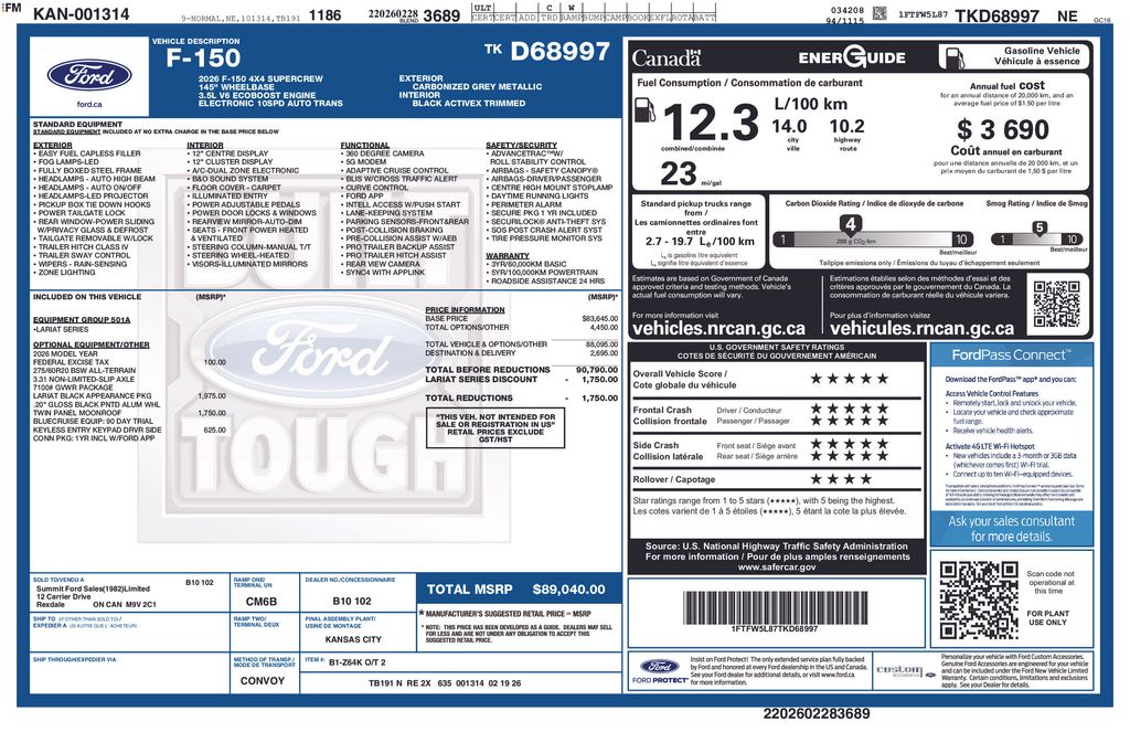 ford f-150 2026 1FTFW5L87TKD68997 image ford f-150 2026 1FTFW5L87TKD68997 image
