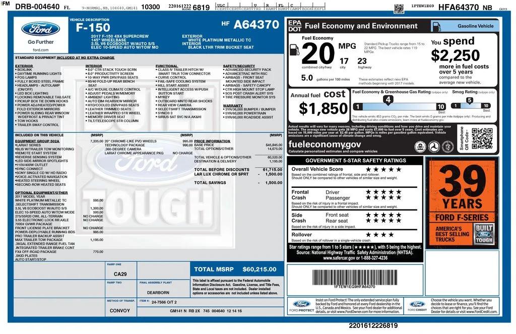 ford f-150 2017 1FTEW1EG9HFA64370 image ford f-150 2017 1FTEW1EG9HFA64370 image