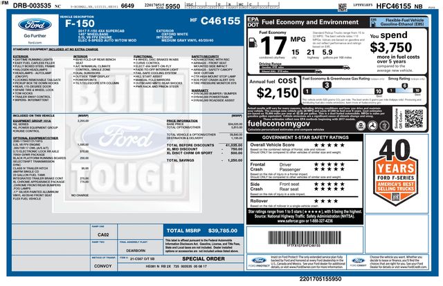 ford f-150 2017 1FTFX1EF5HFC46155 image ford f-150 2017 1FTFX1EF5HFC46155 image