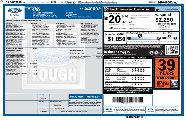 ford f-150 2017 1FTEW1EG8HFA40092 image ford f-150 2017 1FTEW1EG8HFA40092 image