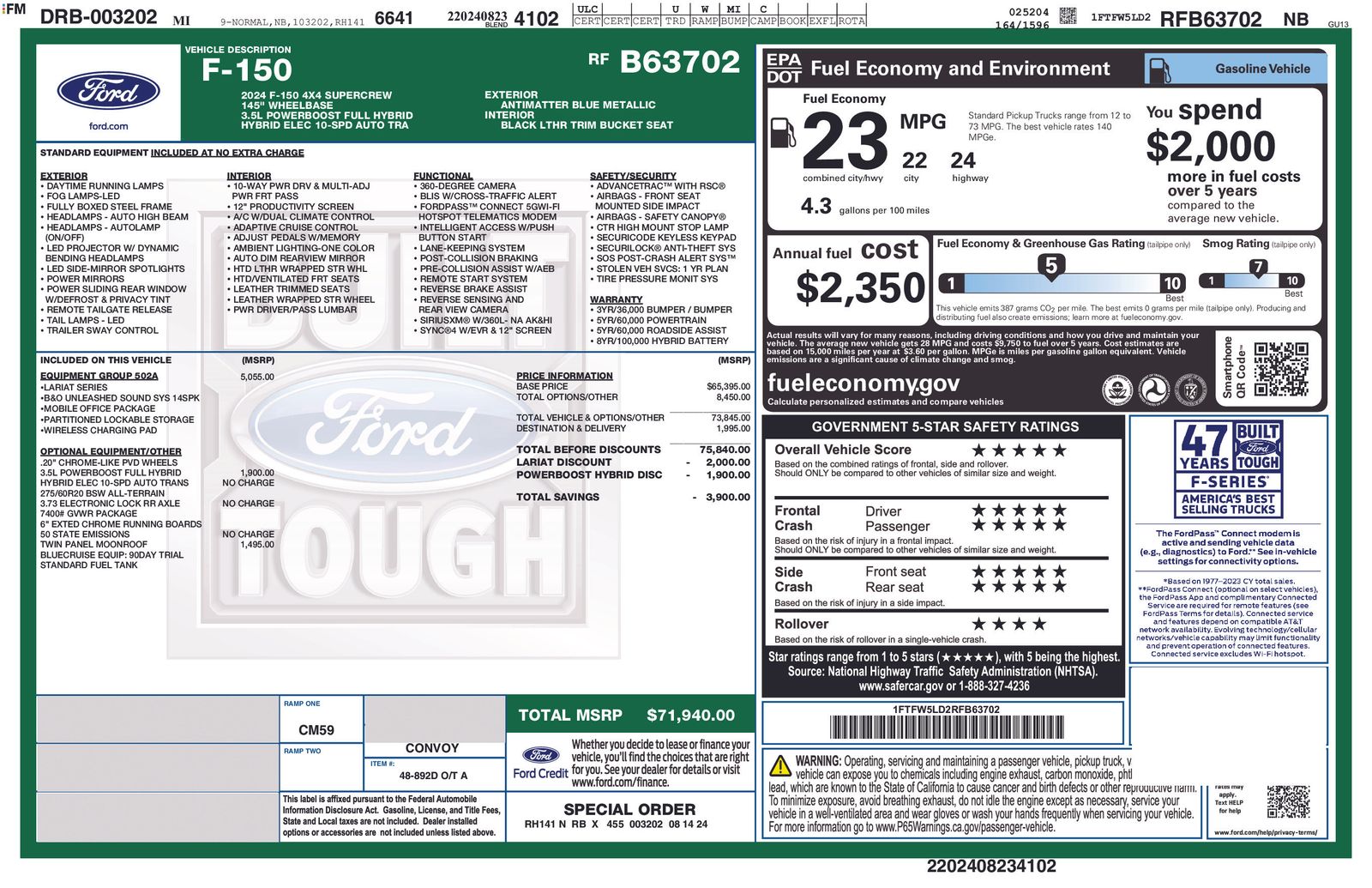 ford f-150 2024 1FTFW5LD2RFB63702 image ford f-150 2024 1FTFW5LD2RFB63702 image