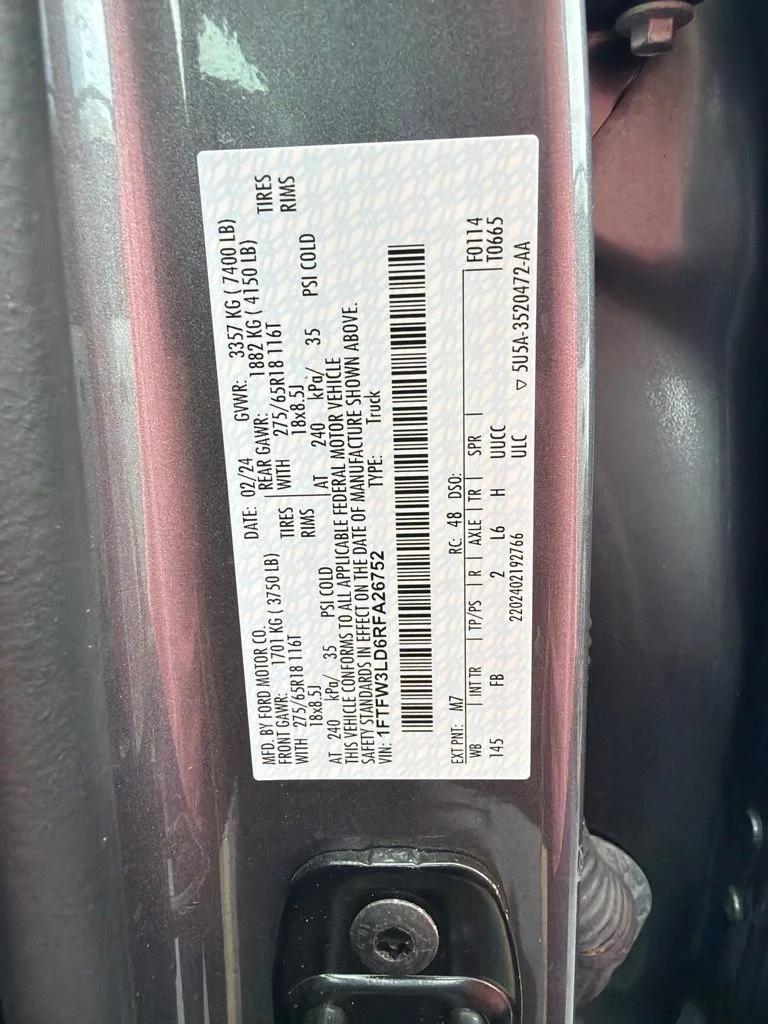 ford f-150 2024 1FTFW3LD6RFA26752 image ford f-150 2024 1FTFW3LD6RFA26752 image