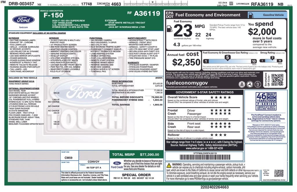 ford f-150 2024 1FTFW6LDXRFA36119 image ford f-150 2024 1FTFW6LDXRFA36119 image