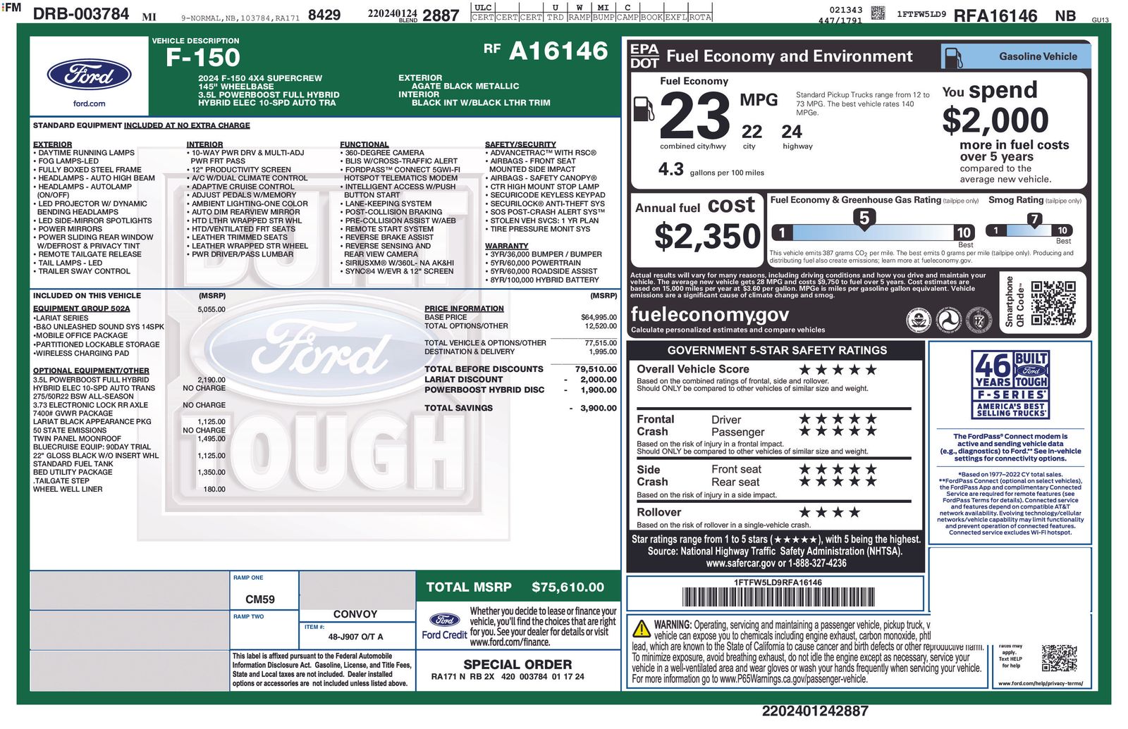 ford f-150 2024 1FTFW5LD9RFA16146 image ford f-150 2024 1FTFW5LD9RFA16146 image