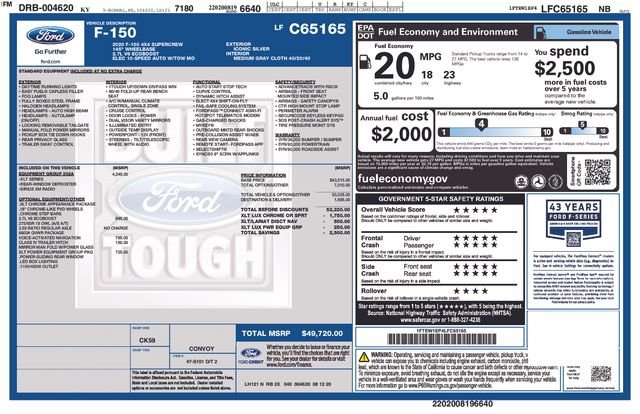 ford f-150 2020 1FTEW1EP4LFC65165 image ford f-150 2020 1FTEW1EP4LFC65165 image