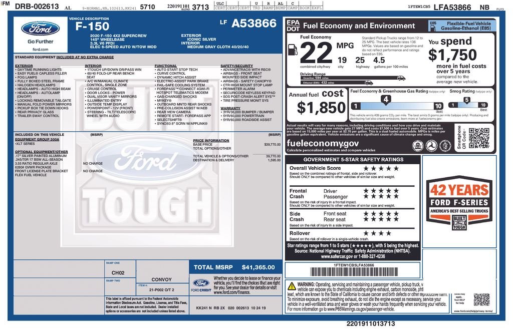 ford f-150 2020 1FTEW1CB5LFA53866 image ford f-150 2020 1FTEW1CB5LFA53866 image